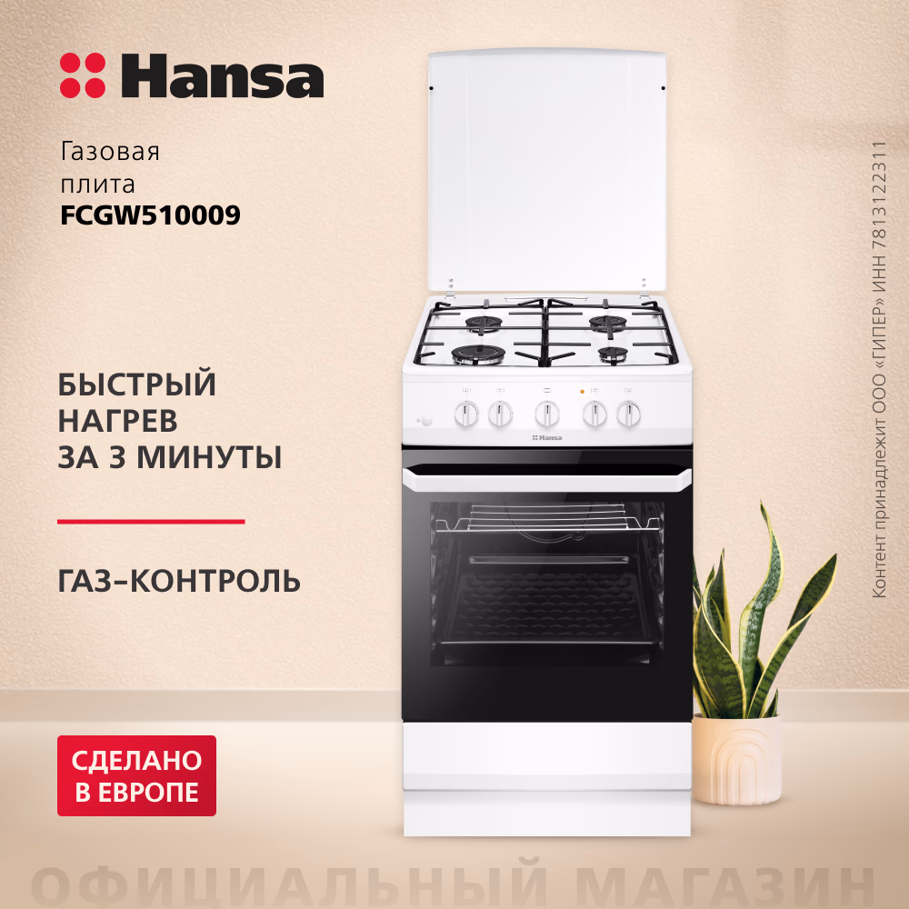 HANSA FCGW510009 — Газова плита